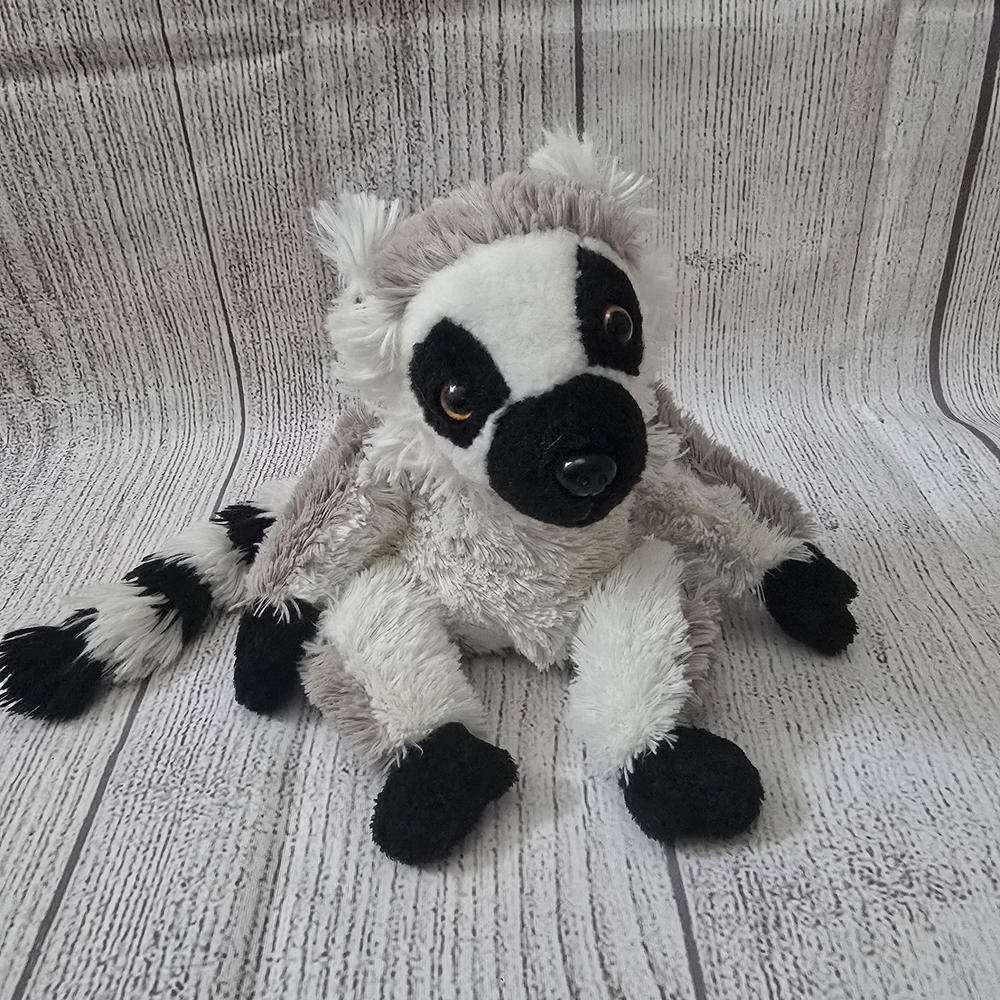 Adorable Gray and White Stuffed Lemur Toy